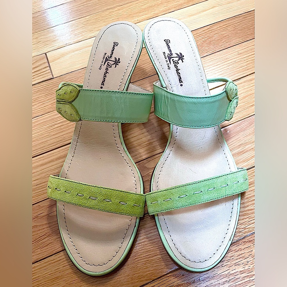 Tommy Bahama Heeled Sandals, All Leather, Made in Italy